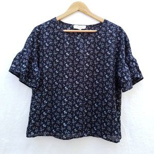 Two by Vince Camuto Floral Top with Flared Sleeves